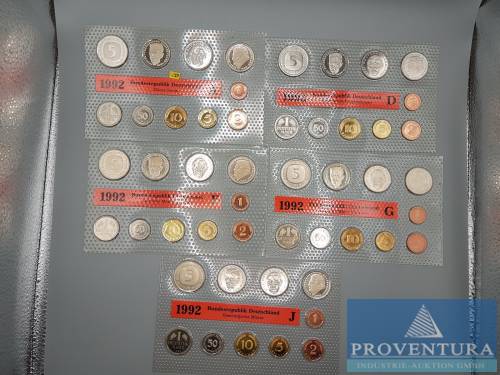 KMS Bundesrepublik Deutschland 1992 ADFGJ st
